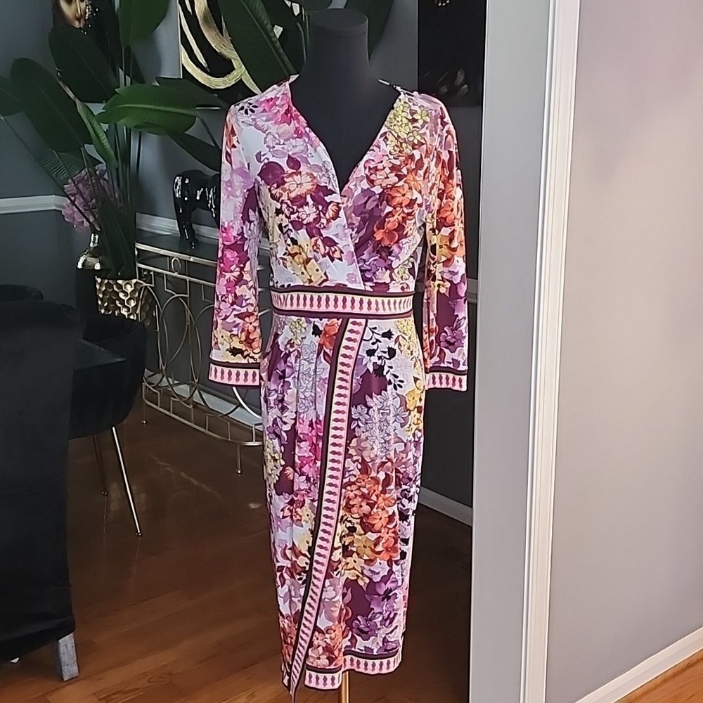 Eci faux wrap dress sz 6
